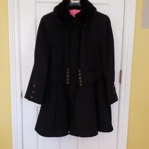 Betsey Johnson black swing coat
